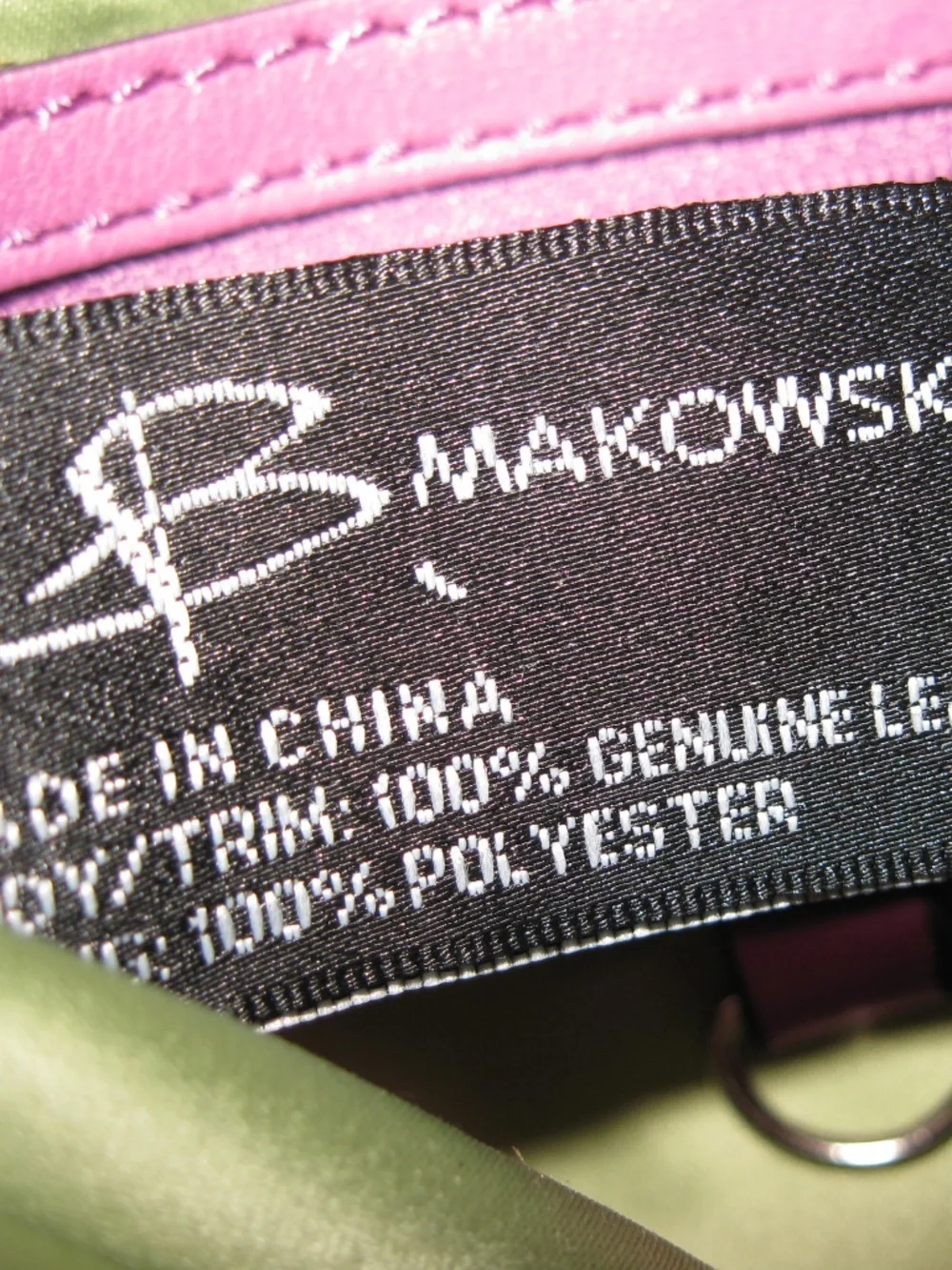 B. Makowsky purple leather crossbody handbag